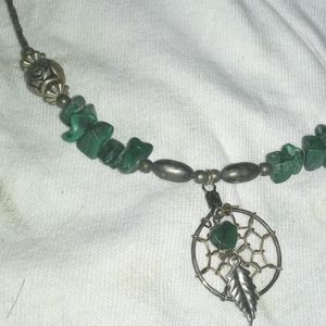 Vintage native dream catcher necklace